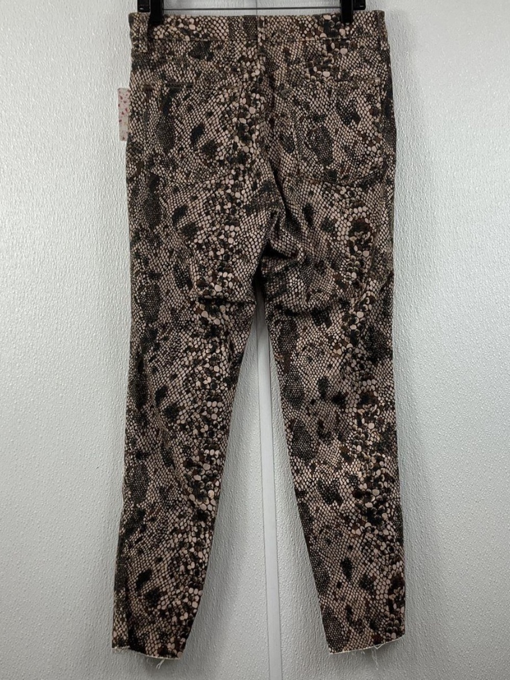 NWT Free People Two Faced Snakeskin Print Pants in Brown and Black. Sz 32